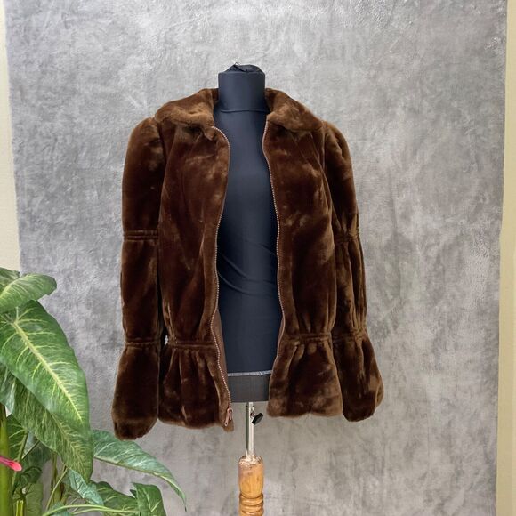 Vintage JORDACHE FAUX FUR Coat WOMEN’S SIZE L LOGO Lined Pockets USA - Picture 4 of 14